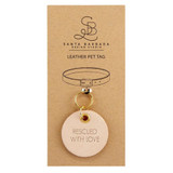 Rescued Leather Pet Tag by Santa Barbara Design Studio