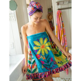 Flowers Shower Towel Wrap by Natural Life