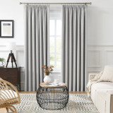 Breakaway Blockout Pencil Pleat Curtain by Filigree - Ash