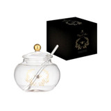 Elegant Bee Glass Sugar Bowl With Spoon by Ashdene