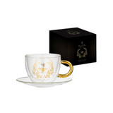 Elegant Bee D/Walled Glass Cup + Saucer by Ashdene
