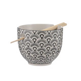 Nara Fan Noodle Bowl With Chopsticks by Ladelle