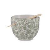 Nara Leaf Noodle Bowl With Chopsticks by Ladelle