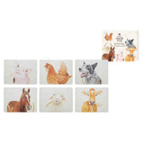 Farmyard Faces 2 6pk Coaster by Ashdene