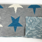 Blue Stars Baby Blanket Grey