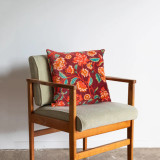 Red Lily Velvet Cushion Cover