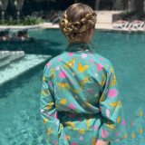 Cheeky Cheetah Kimono Robe Palm Green Cheeky Cheetah Kimono Robe Palm Green