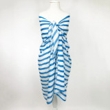Striped Azure Sarong Striped Azure Sarong