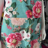 Fleur Apron Aqua