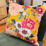 Fleur Corduroy Gold Cushion