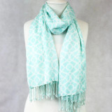Mosaic Teal Viscose Scarf