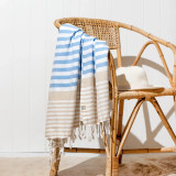Sofia Turkish Towel Sky Blue Sand Sofia Turkish Towel Sky Blue Sand