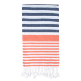 Sofia Turkish Towel Navy Coral Sofia Turkish Towel Navy Coral