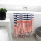 Sofia Turkish Towel Navy Coral Sofia Turkish Towel Navy Coral