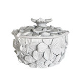Matte White Petal Trinket Box by Linens and More