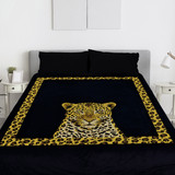 Leopard Painted 2 Ply Mink Blanket Queen/King Leopard Painted 2 Ply Mink Blanket Queen/King