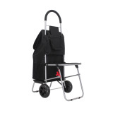 Handy Trolley with Seat Black by White Magic