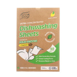 Eco Basics Dishwashing Sheets Fresh Lemon 60 Sheets Pack By White Magic