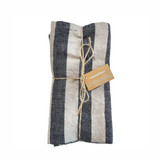 Forage Napkins Set of 4 – Taupe/Black Wide Stripe by Linens and More