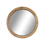 Wooden Round Mirror by Linens and More Wooden Round Mirror by Linens and More