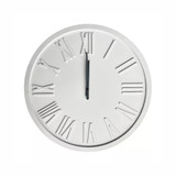 Whisper Clock White With Steel Grey Arms by Linens and More