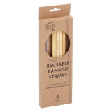 Eco Basics Reusable Bamboo Straws 4 Pack by White Magic