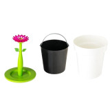 Flower Power White 3L Bathroom Bin by Vigar