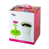 Flower Power White 3L Bathroom Bin by Vigar