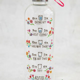 Water Bottle Glass Floral Large by Natural Life