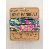 Velvet Boho Bandeau - Green Lined Floral by Natural Life