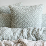 Luna Jacquard Yarn Dye Duvet Cover or Euro P/C by Renee Taylor