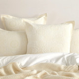 Dakota Jacquard Beige Duvet Cover Set by Renee Taylor