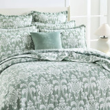 Tahlia Jacquard Jade Coverlet Set or Euro P/C by Renee Taylor