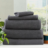 Cobblestone 650 GSM Cotton Ribbed Towel Set by Renee Taylor - 5 Piece Set