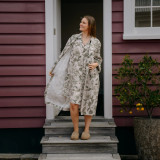 Linen Botanical Bath Robe by MM Linen