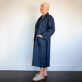 Linen Navy Bath Robe by MM Linen