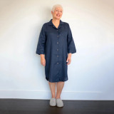 Linen Navy Nightshirt by MM Linen