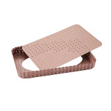 Rose Gold Perforated Large Rectangle Tart Pan by Wiltshire