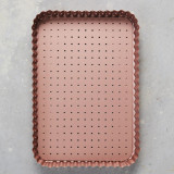Rose Gold Perforated Large Rectangle Tart Pan by Wiltshire