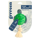 Rope Turtle Plush Dog Toy Small by Grrreen