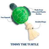 Rope Turtle Plush Dog Toy Small by Grrreen