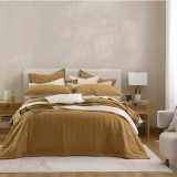 Laundered Linen Bedspread by MM Linen - Cumin