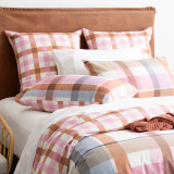 Miranda Check Cotton Slub Reversible Duvet Cover Set by Renee Taylor