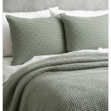 Boronia Waffle Comforter Set by Cloud Linen - Moss