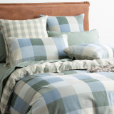 Jackson Check Cotton Slub Reversible Duvet Cover Set by Renee Taylor