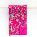 Paradise Velvet Throw Hot Pink by Floressents