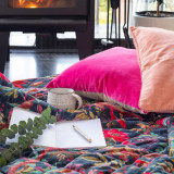 Bird of Paradise Throw Bluestone by Floressents