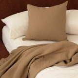 Milo Waffle Square Cushion by Bambury - Chai