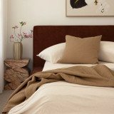 Milo Waffle Square Cushion by Bambury - Chai