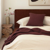 Milo Waffle Square Cushion by Bambury - Sangria